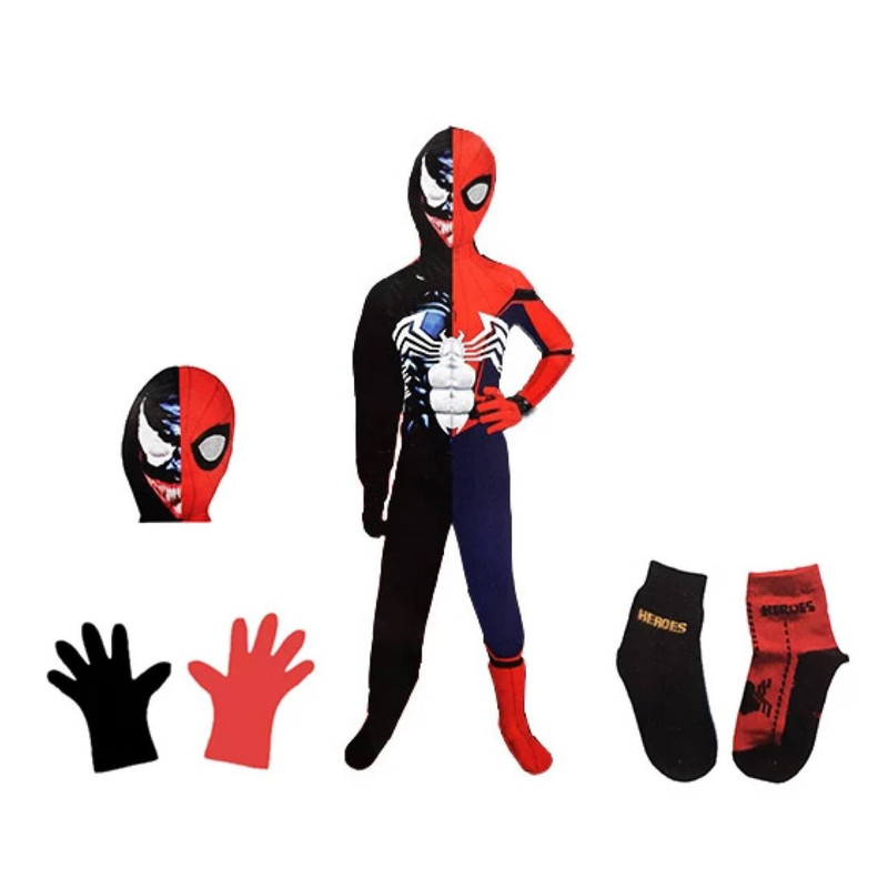 لباس شخصیت  ونوم مرد عنکبوتی کد 100 مجموعه 6 عددی